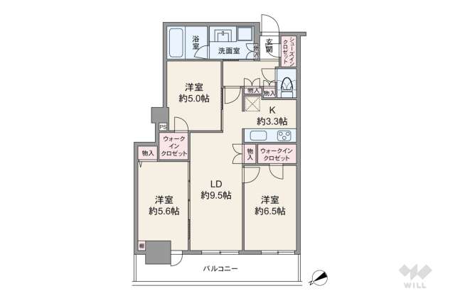 阿波座ライズタワーズフラッグ46:間取り図面