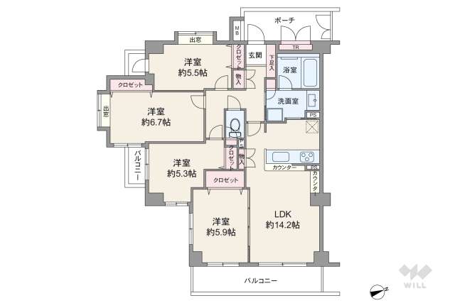 ハイホーム砧公園:間取り図面