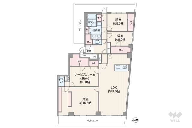 パシフィック若林:間取り図面