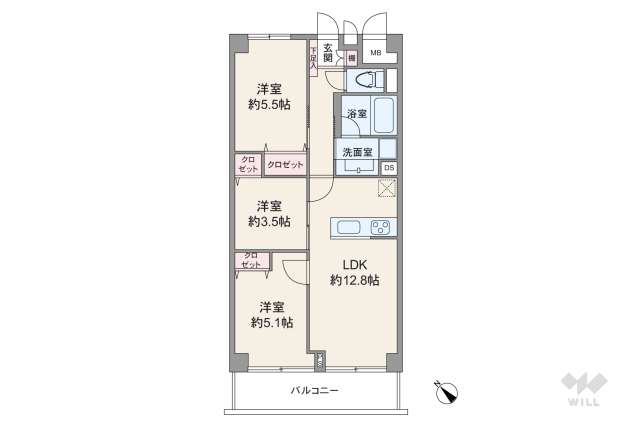 コープ野村東六郷:間取り図面