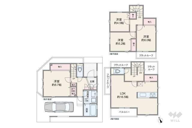 川崎市宮前区平5丁目 一戸建て:間取り図面