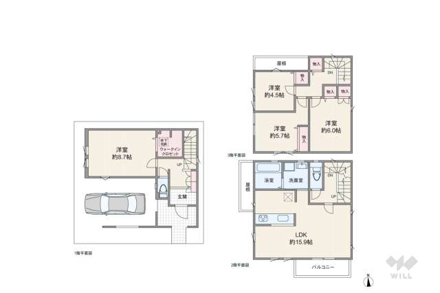 川崎市宮前区平5丁目 一戸建て:間取り図面