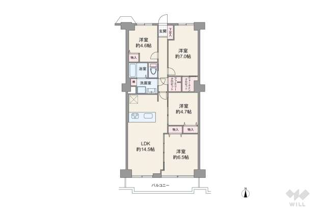 ファミリープラザ宝塚D棟:間取り図面