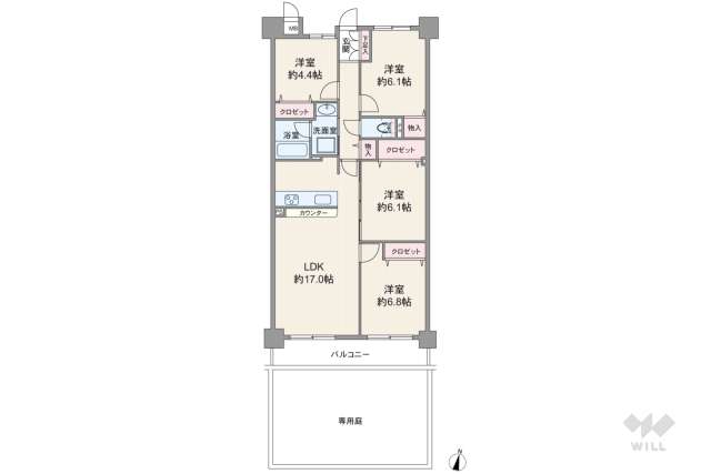 ライフウェルズ日進:間取り図面