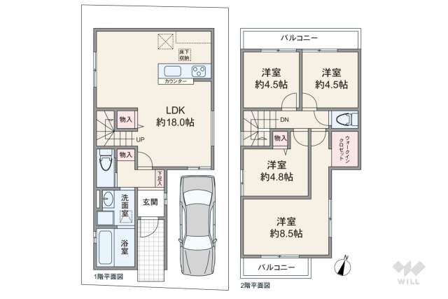 箕面市新稲5丁目 一戸建て:間取り図面