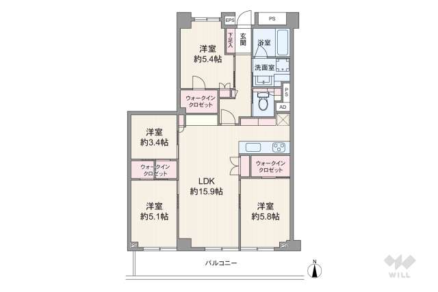 日商岩井大岡山第2マンション:間取り図面