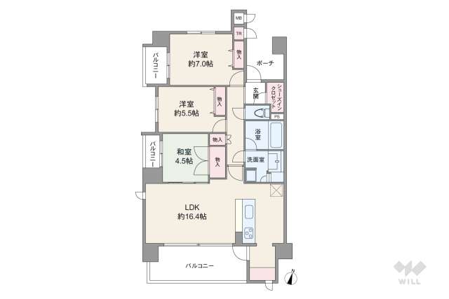 ユニーブル名東猪子石:間取り図面