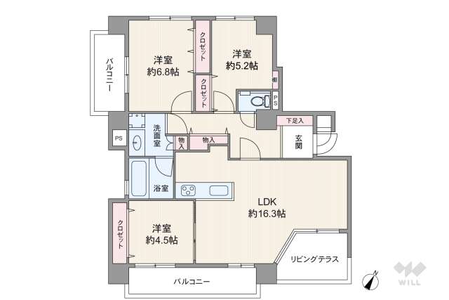 クレド用賀:間取り図面