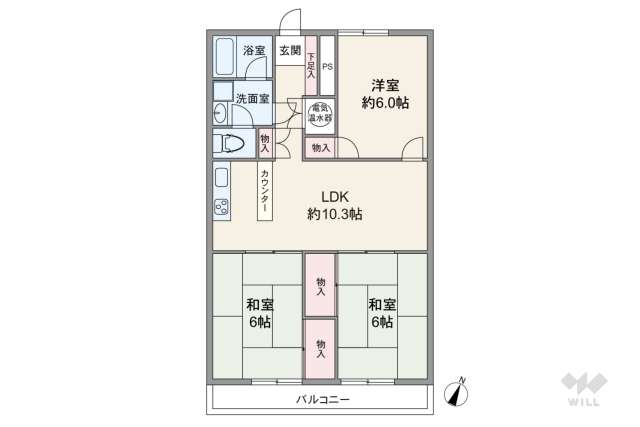 ニューサイトマンション足立:間取り図面