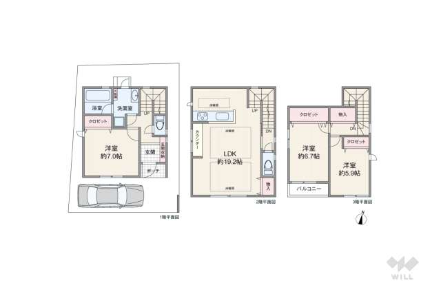 宝塚市中野町 一戸建て:間取り図面