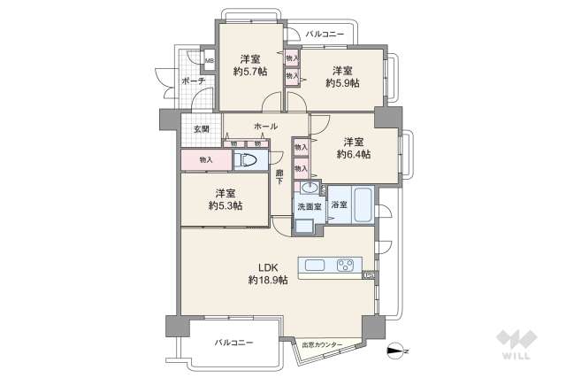 ツウィング宝塚中山２番館:間取り図面