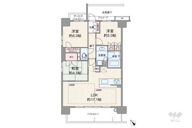 プレサンスロジェ摂津:間取り図面