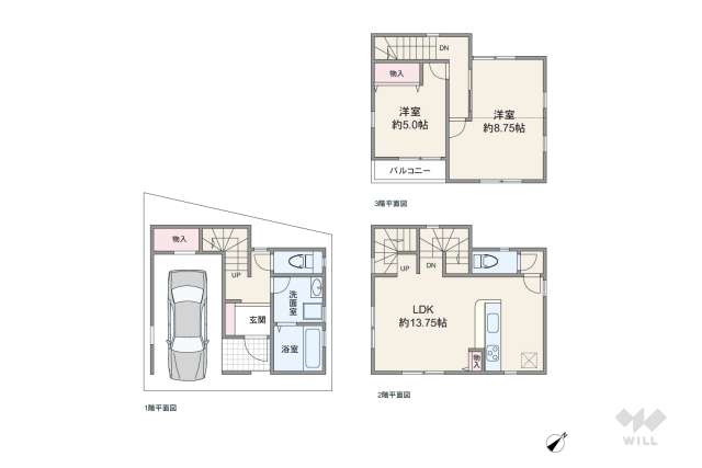 尼崎市梶ケ島 一戸建て:間取り図面