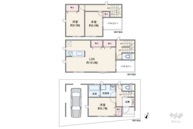 名古屋市西区八筋町 一戸建て:間取り図面