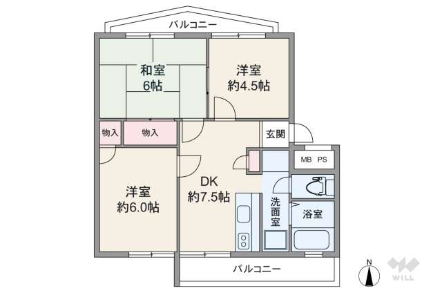 グランドハイツ園田:間取り図面