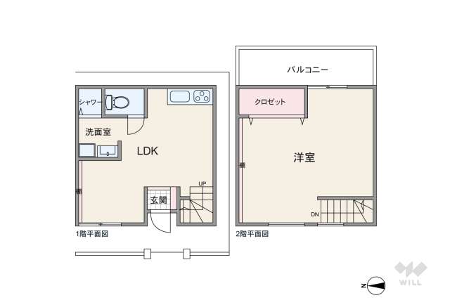 高槻市津之江町1丁目 テラスハウス:間取り図面