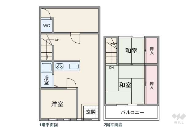 大阪市福島区海老江2丁目 テラスハウス:間取り図面