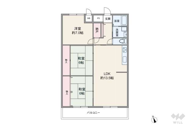 千里ヶ丘マンションA棟:間取り図面