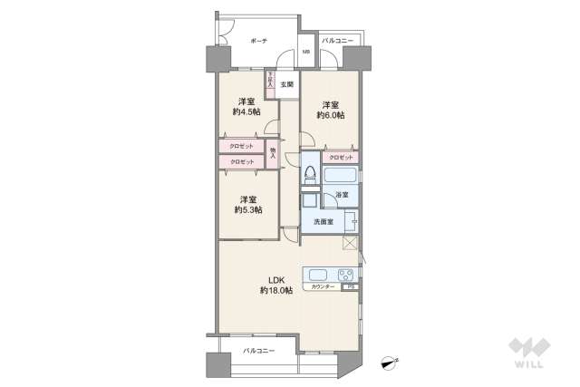 エスリード阿波座:間取り図面