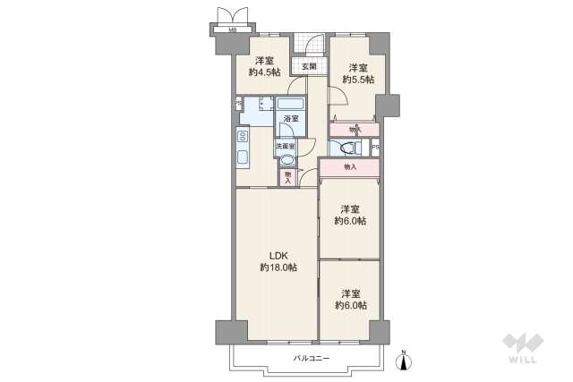 朝日プラザ千里北C棟:間取り図面