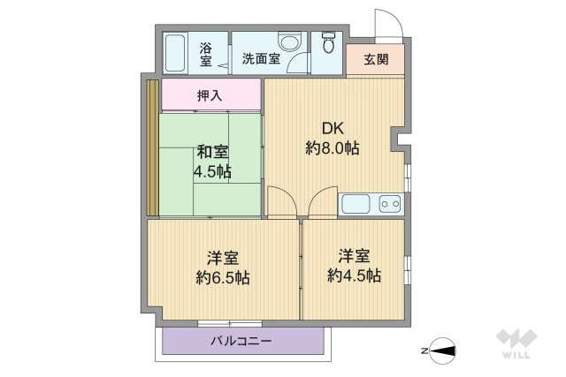 曽根南ハイツ　:間取り図面