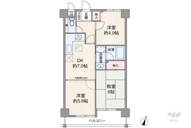 ニューグリーン天子田:間取り図面