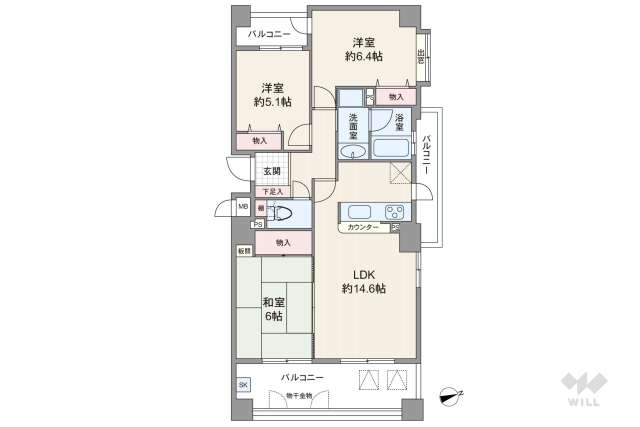 グランコート今池:間取り図面