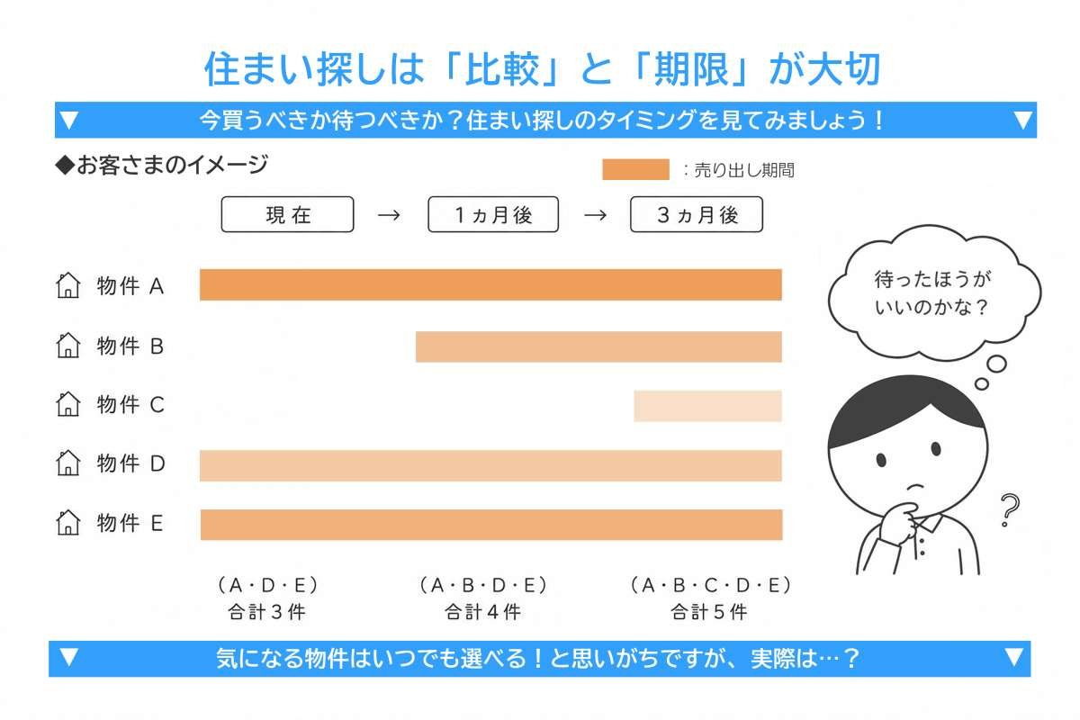 イメージ1：不動産は「待てば同じものを買える」商品ではありません