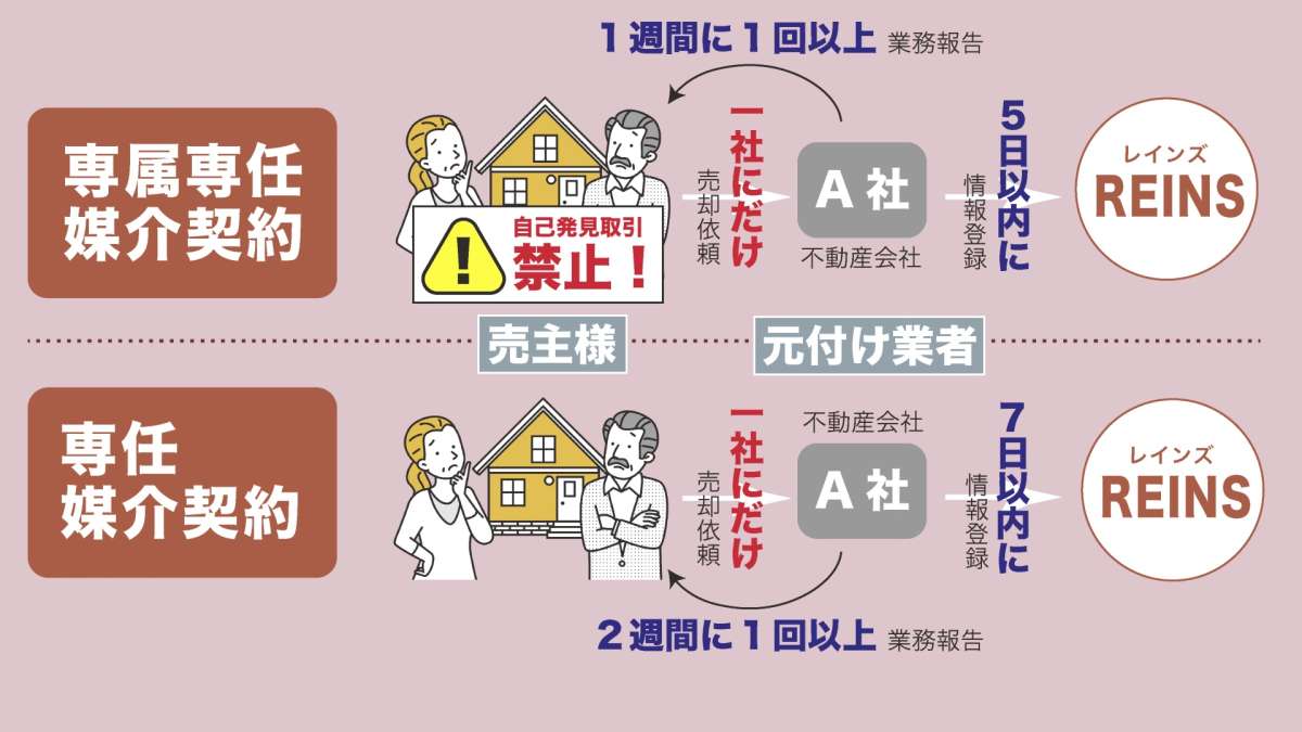 イメージ2：専属専任媒介契約・専任媒介契約とは？