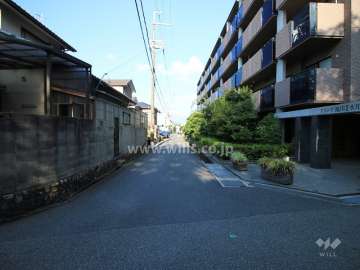 敷地南側の前面道路（東側から）
