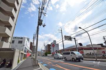 敷地西側の前面道路（北側から）
