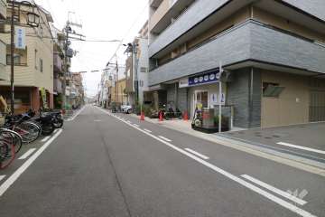 敷地の南西側前面道路（南東側から）