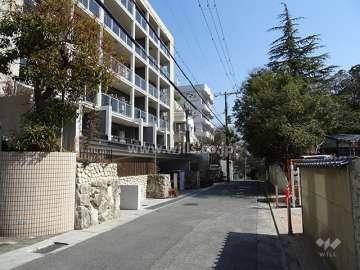 敷地南側の前面道路（西側から）