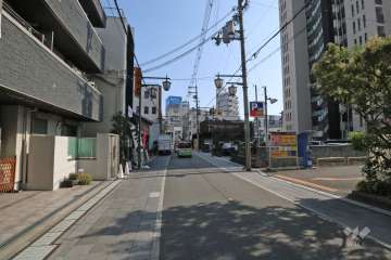 敷地北側の前面道路（西側から）