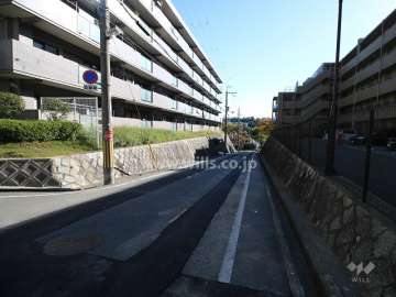 敷地南側の前面道路（西より）