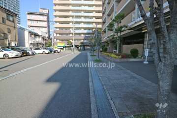 敷地西側の前面道路