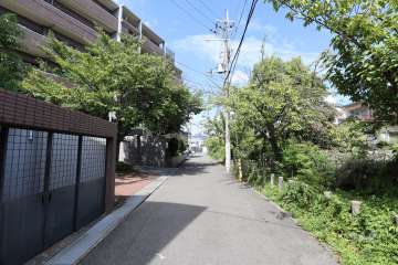 敷地東側の前面道路（北方向）