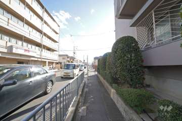 敷地の東側前面道路(北側から)