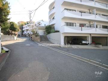 敷地北側の前面道路（西側から）