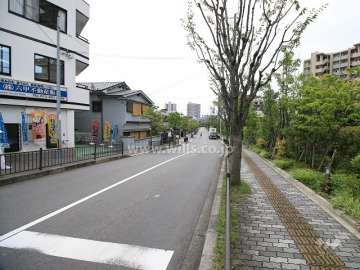 敷地東側の前面道路（北側から）
