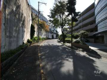 敷地東側の前面道路（北側から)