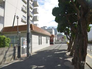 前面道路とマンション建物一部