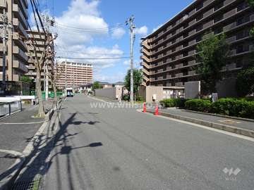 敷地西側の前面道路