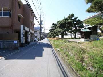 敷地西側の前面道路（北側から）