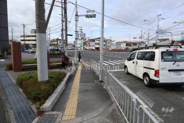 敷地の北西側前面道路（南東側から）