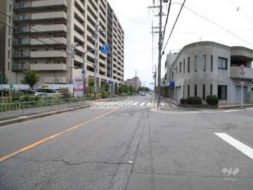 敷地南側の前面道路（西側から）