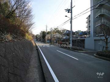 敷地北側の前面道路（西側から）