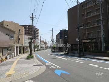 敷地北側の前面道路（西側から）