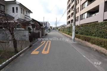 敷地南側の前面道路（東側から）
