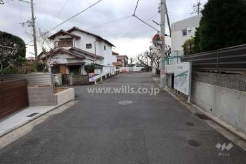 敷地の北東側前面道路（北東側から）